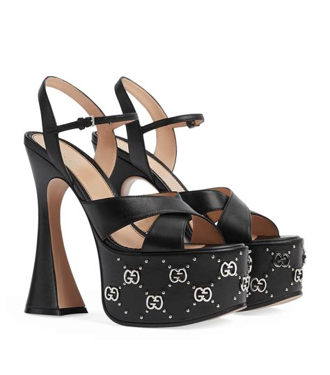 dark brown gucci sandals|Gucci black platform sandals.